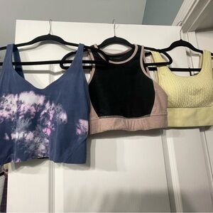 Trendy Crop Top Trio - Tie-Dye, Black, and Yellow